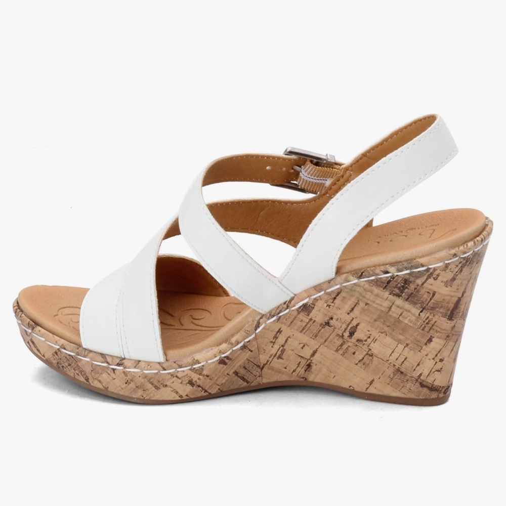 B.O.C Schirra Cork Wedge Sandals Summer Size 10 White Cork Platform